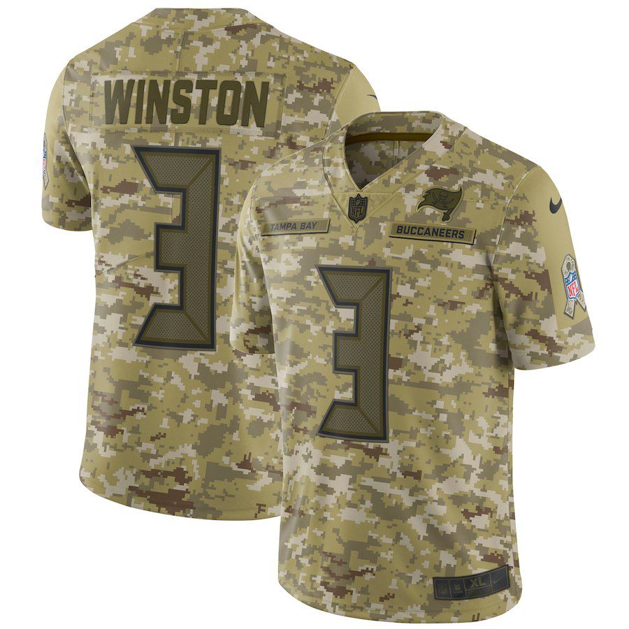 Men Tampa Bay Buccaneers #3 Winston Nike Camo Salute to Service Retired Player Limited NFL Jerseys->tampa bay buccaneers->NFL Jersey